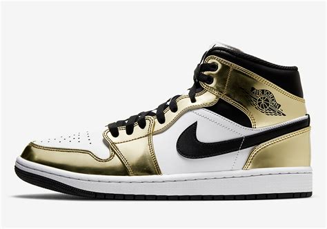 jordan 1 mid white metallic gold